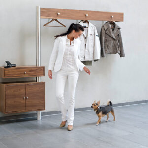 wissmann art590 wandgarderobe mit schrank und kommode holz edelstahl design exclusive