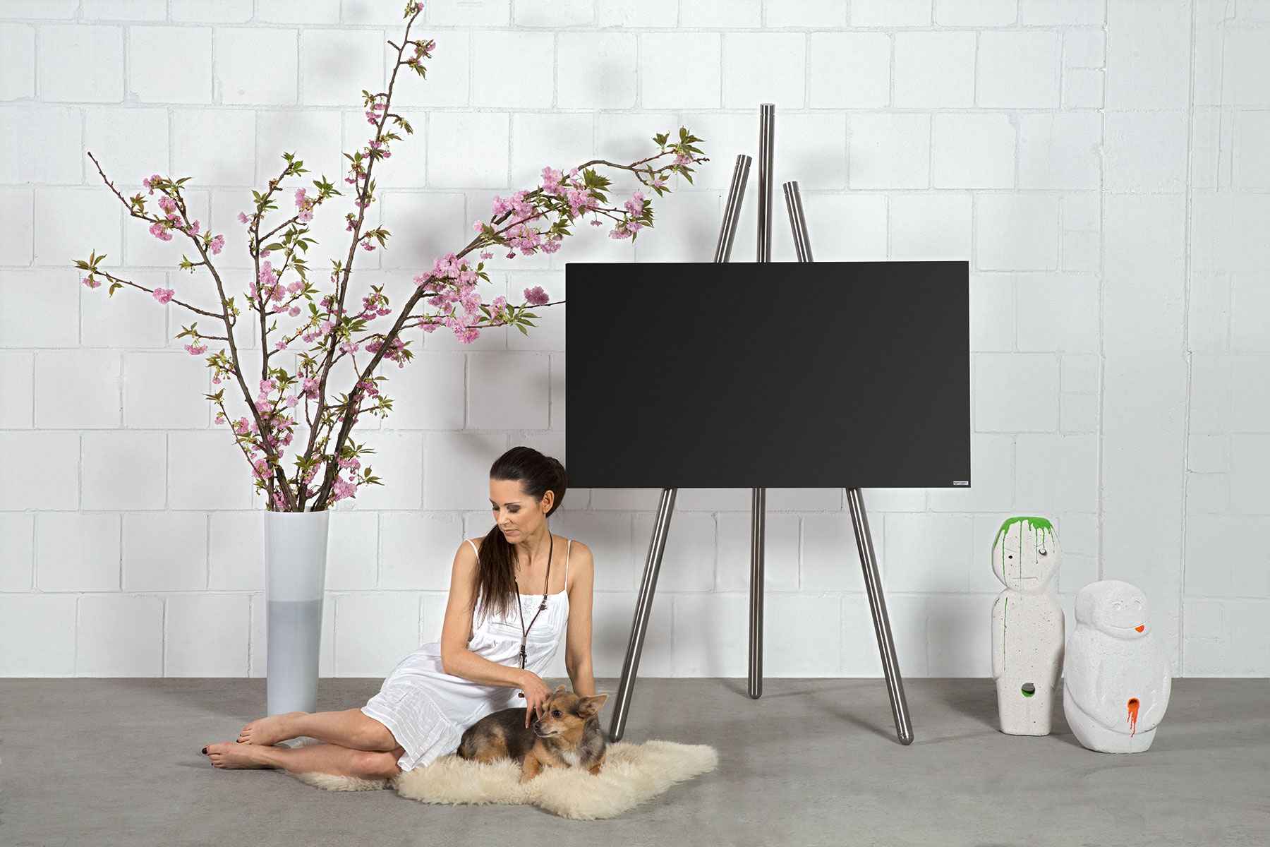 wissmann-130 bester tv ständer luxus design edelstahl staffelei tripod