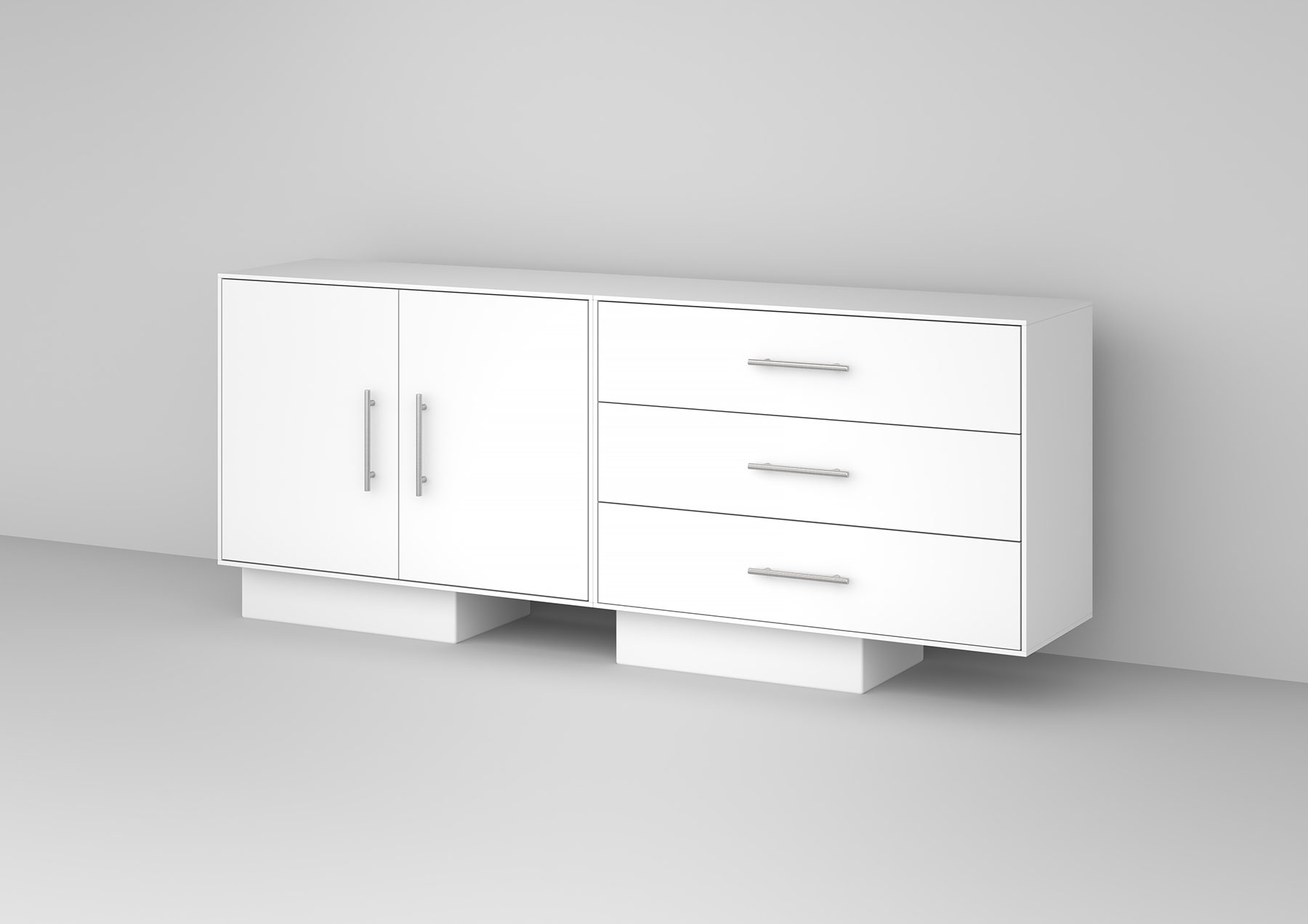 wissmann große Kommode weiß Türen Schubladen Industrial Loft Modern