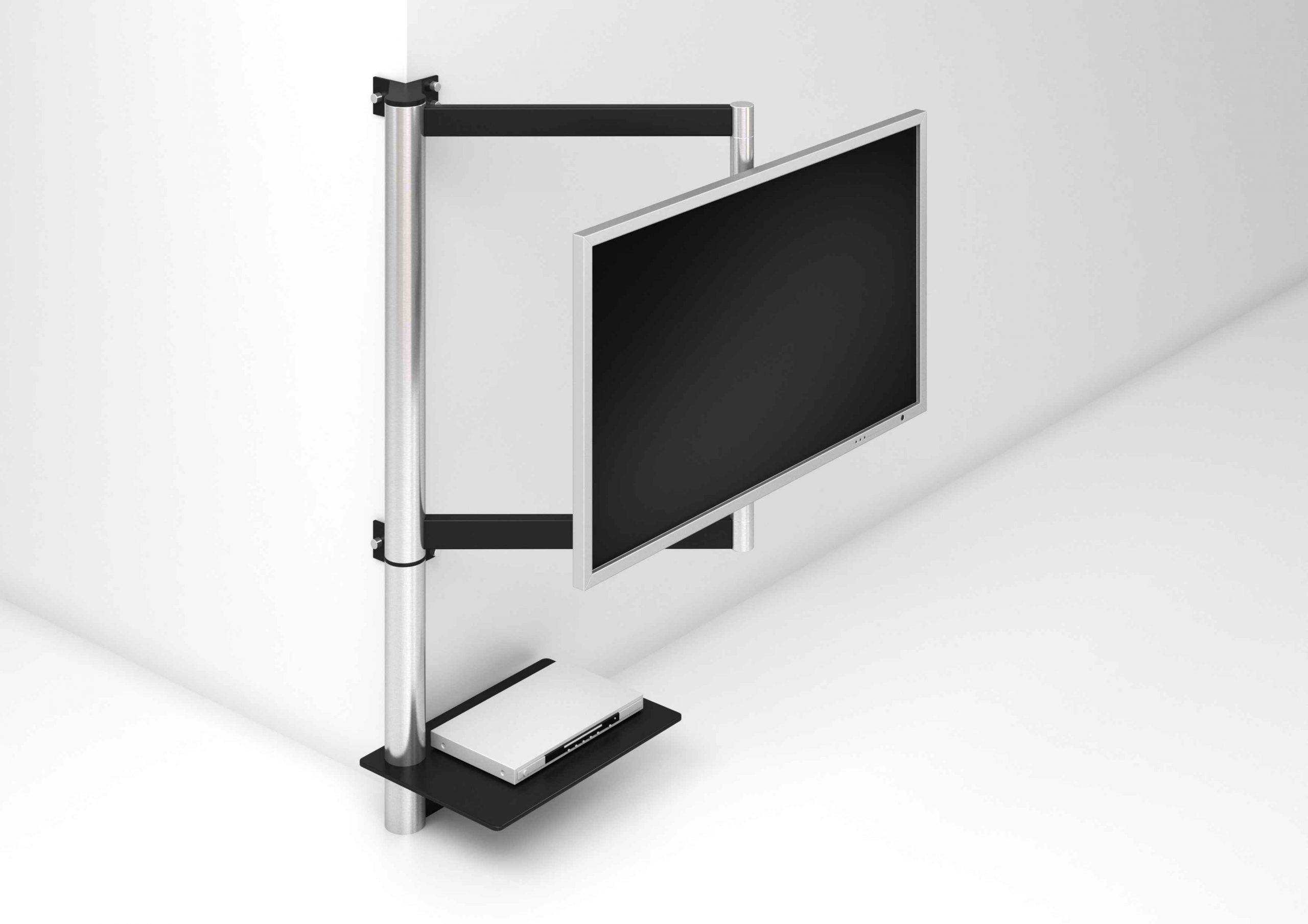 wissmann-112 Fernsehhalterung TV Wandhalterung Design schwarz drehbar schwenkbar ausziehbar Eckanbringung