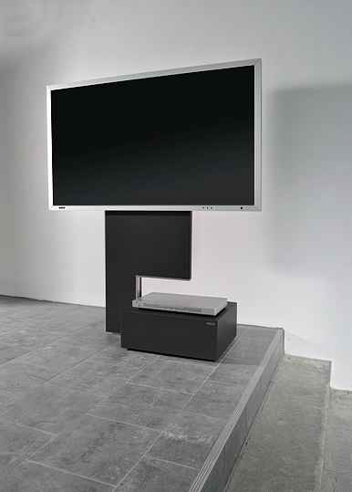 wissmann-115- Fernseh-Standfuss TV Ständer mit Ablage Design schwarz