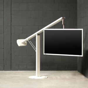 wissmann-131 tv ständer luxus design weiß höhenverstellbar drehbar