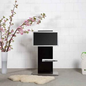 wissmann-135 tv halter eckiger fuß schwarz edelstahl