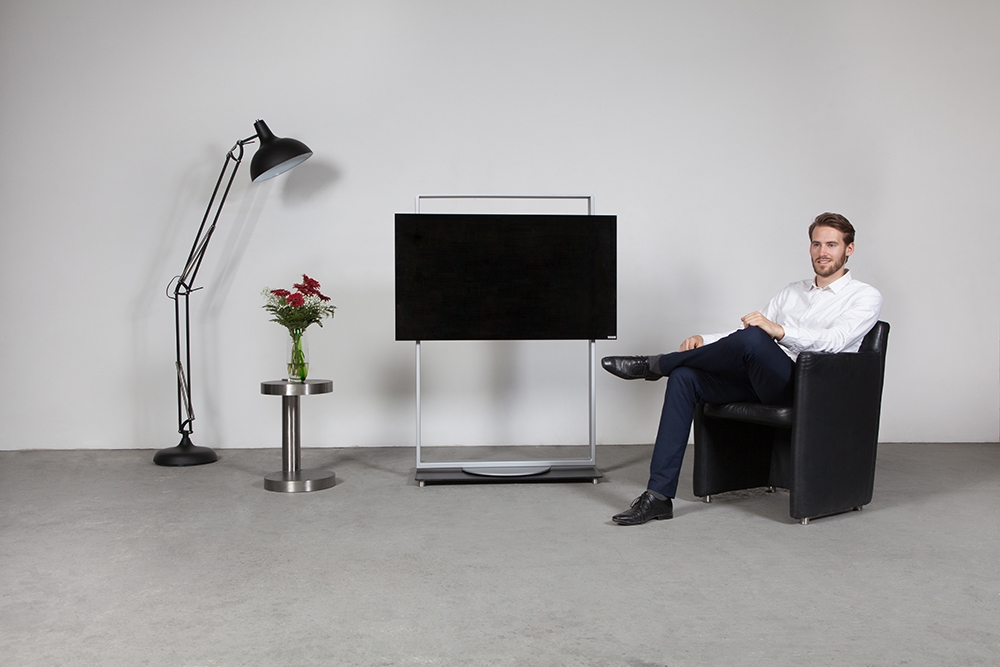 wissmann 146 Design TV Ständer drehbar Luxus schwarz silber