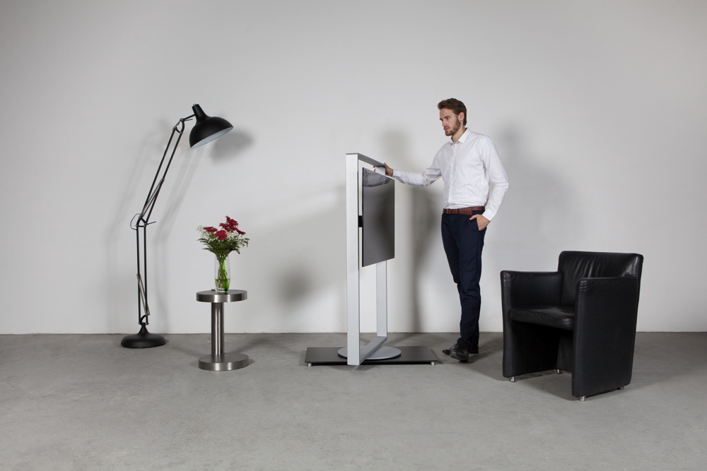 wissmann 146 Design TV Ständer drehbar Luxus schwarz silber