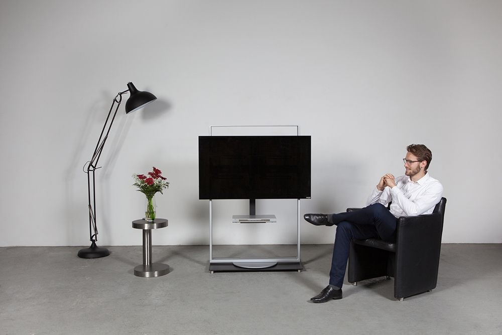 wissmann 146 Design TV Ständer drehbar Luxus schwarz silber