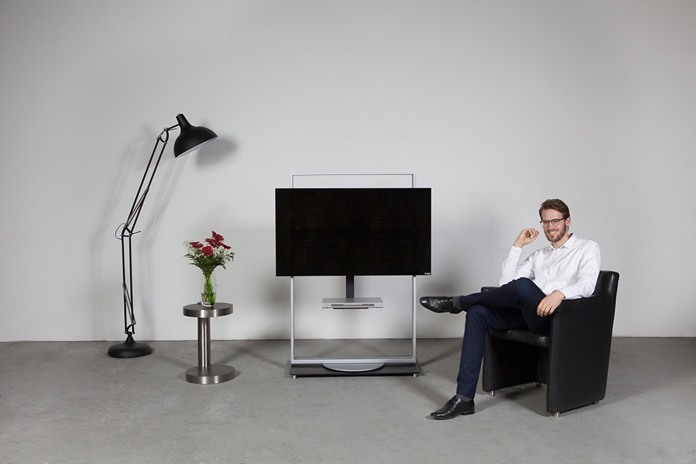 wissmann 146 Design TV Stand rotatable Luxus black silver