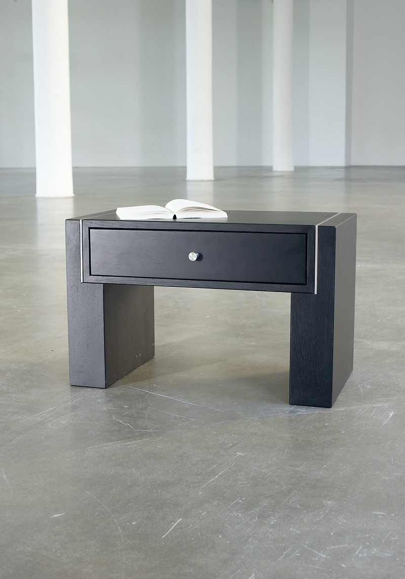 art317-NT Bedside Table Nightstand Wood Oak black Industrial Loft Modern Exklusiv