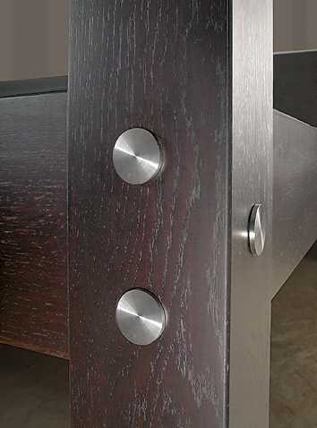 Himmelbett Detail Holz Edelstahl