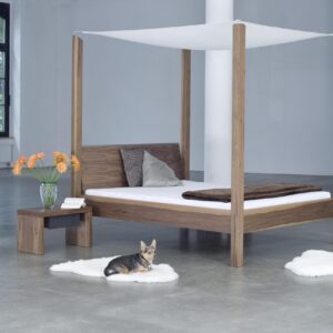 art323 Canopy Bed Wood Oak Industrial Loft Modern Exclusive