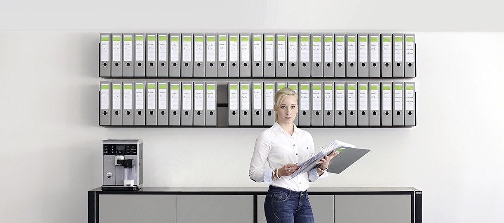 wissmann art598-2 Wandregal schwarz Ordner Büro Kanzlei groß Design Industrial Loft Modern