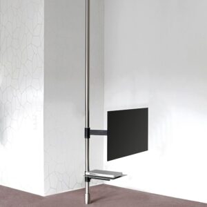 TV Halter Edelstahl Rund Design wissmann art129 Drehfunktion Höhenverstellbar Rohr