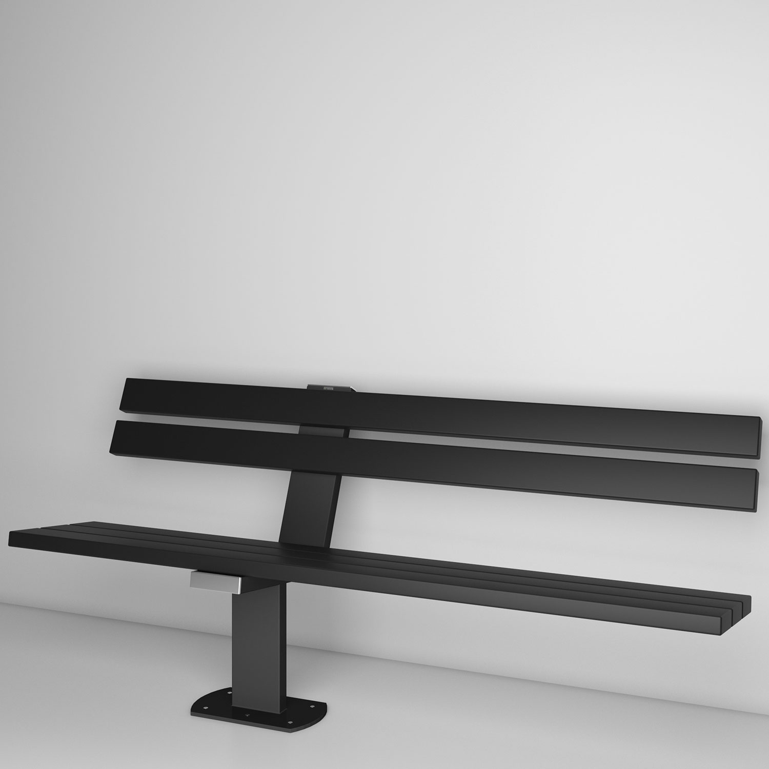 wissmann Sitzbank Parkbank Metall Holz Freistehend Schwarz Nachhaltig Design Modern