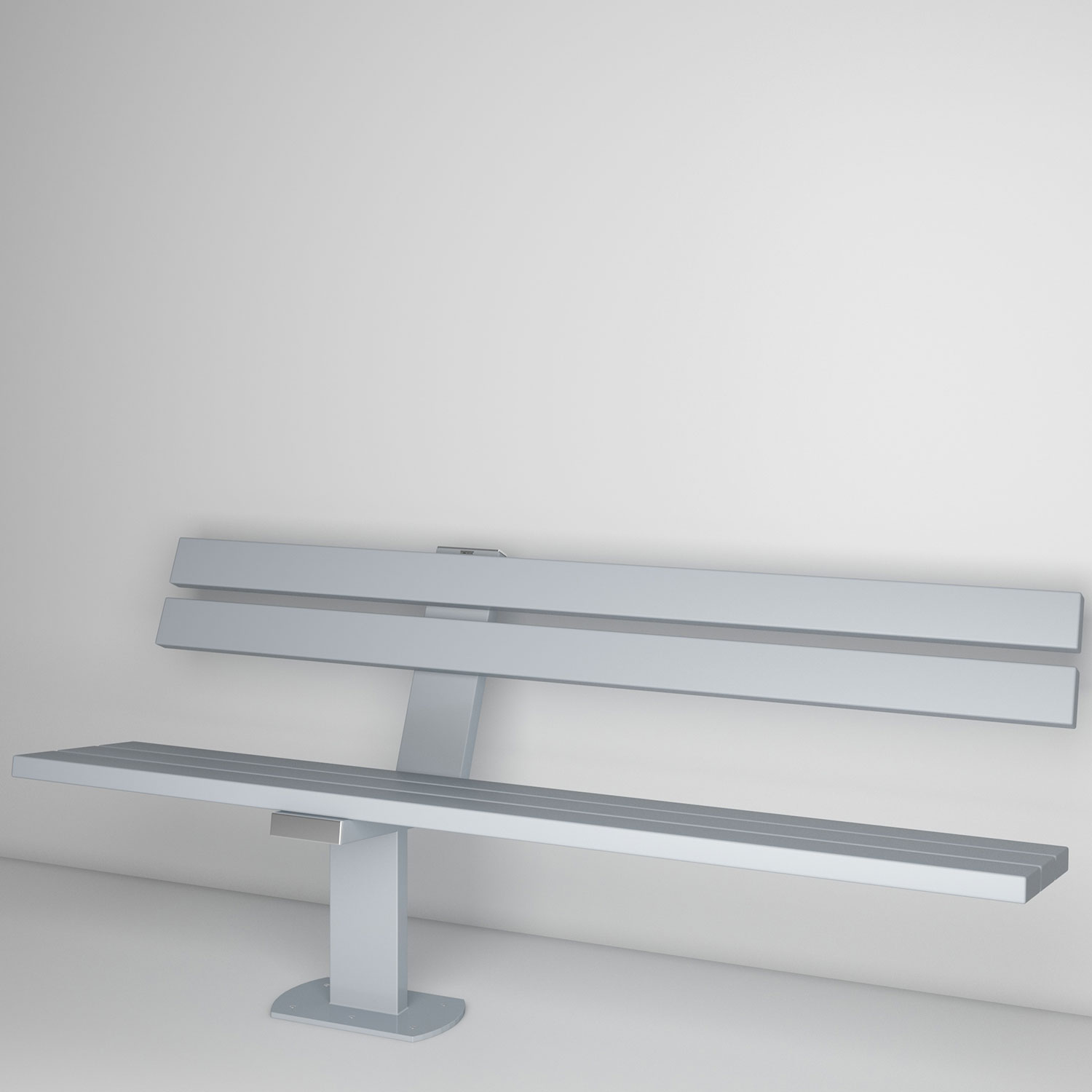 wissmann Sitzbank Parkbank Metall Holz Grau Weiss Nachhaltig Design Modern