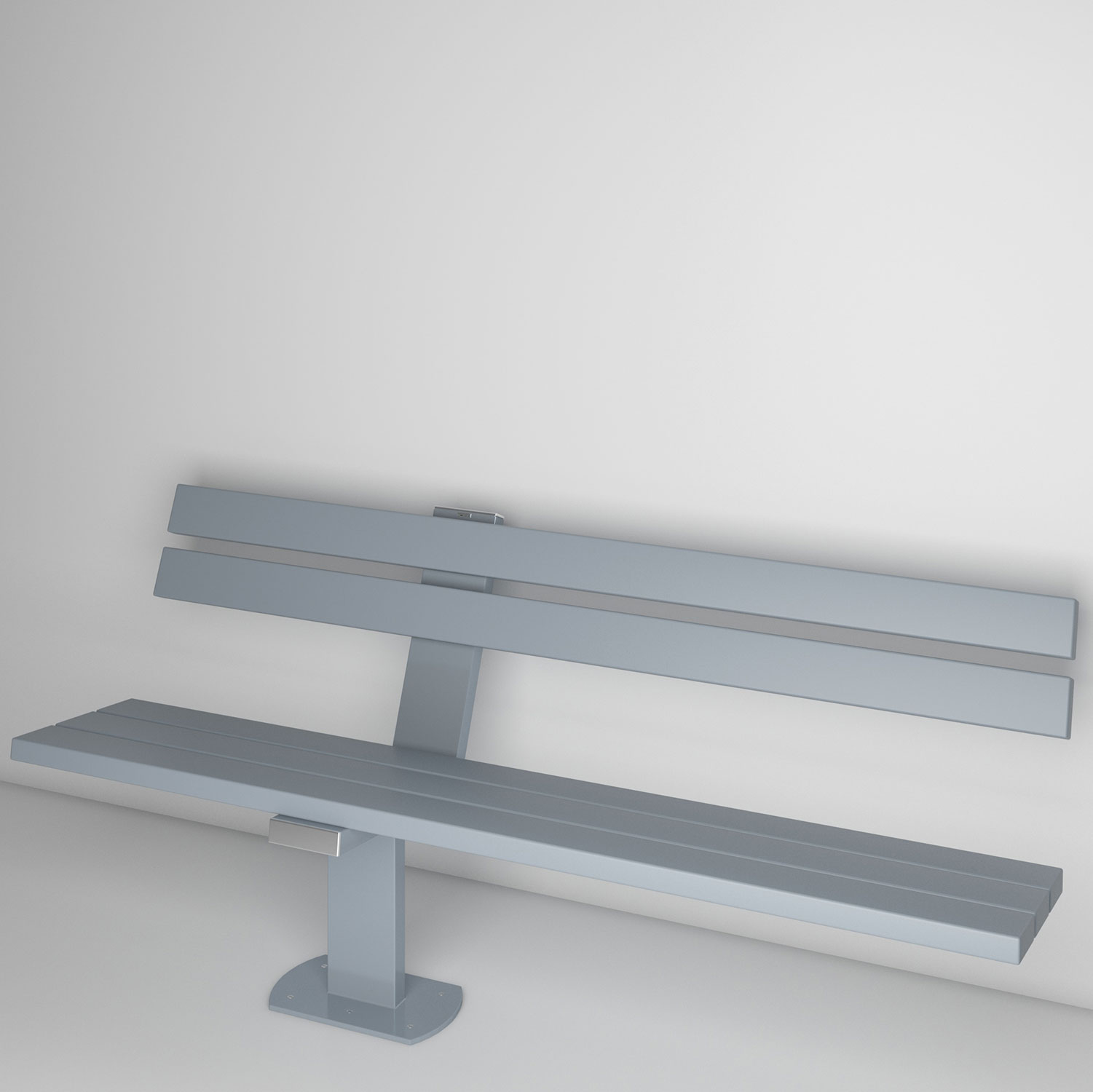 wissmann Sitzbank Parkbank Metall Holz Grau Weiss Nachhaltig Design Modern