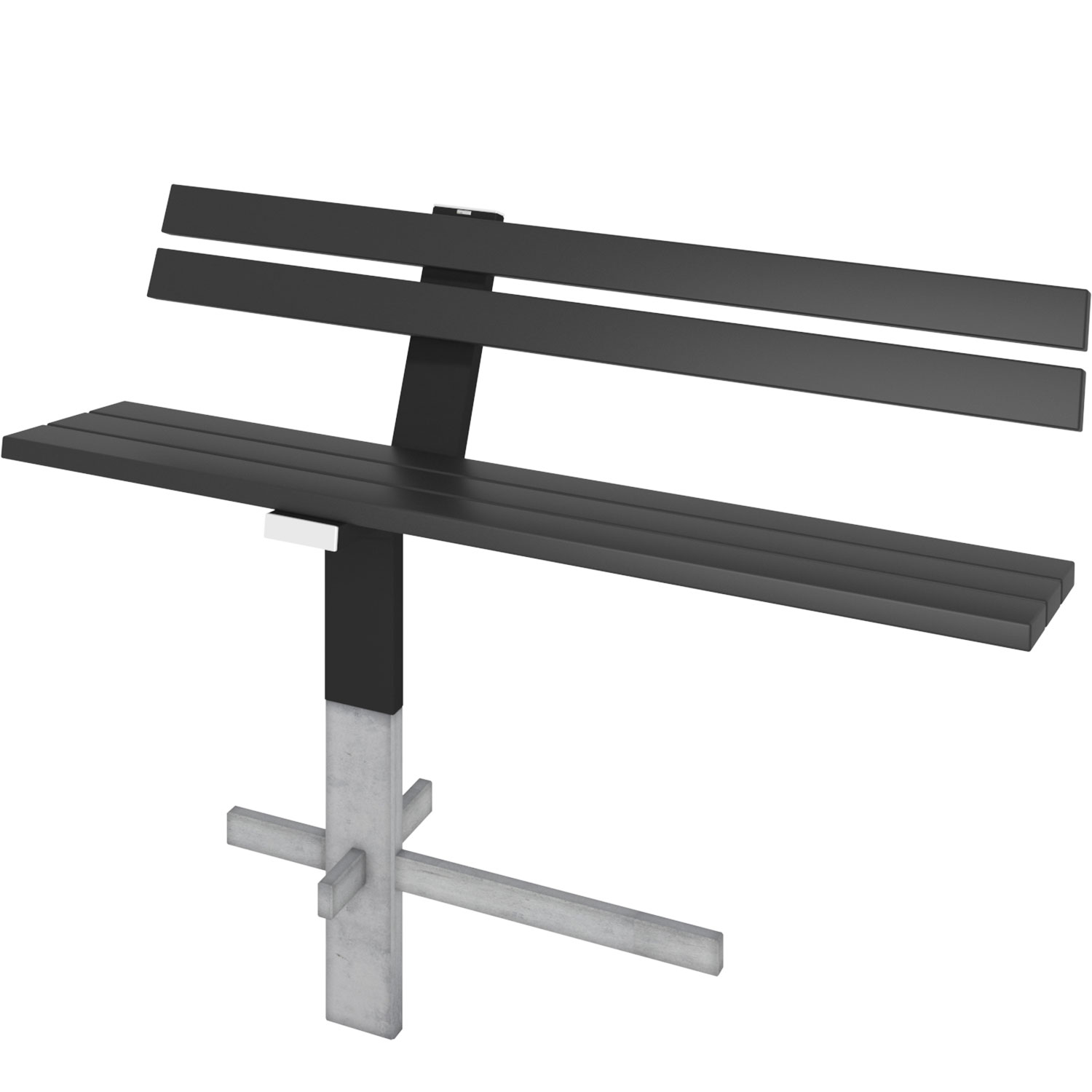 wissmann Sitzbank Parkbank Metall Holz Einbetonieren Schwarz Nachhaltig Design Modern