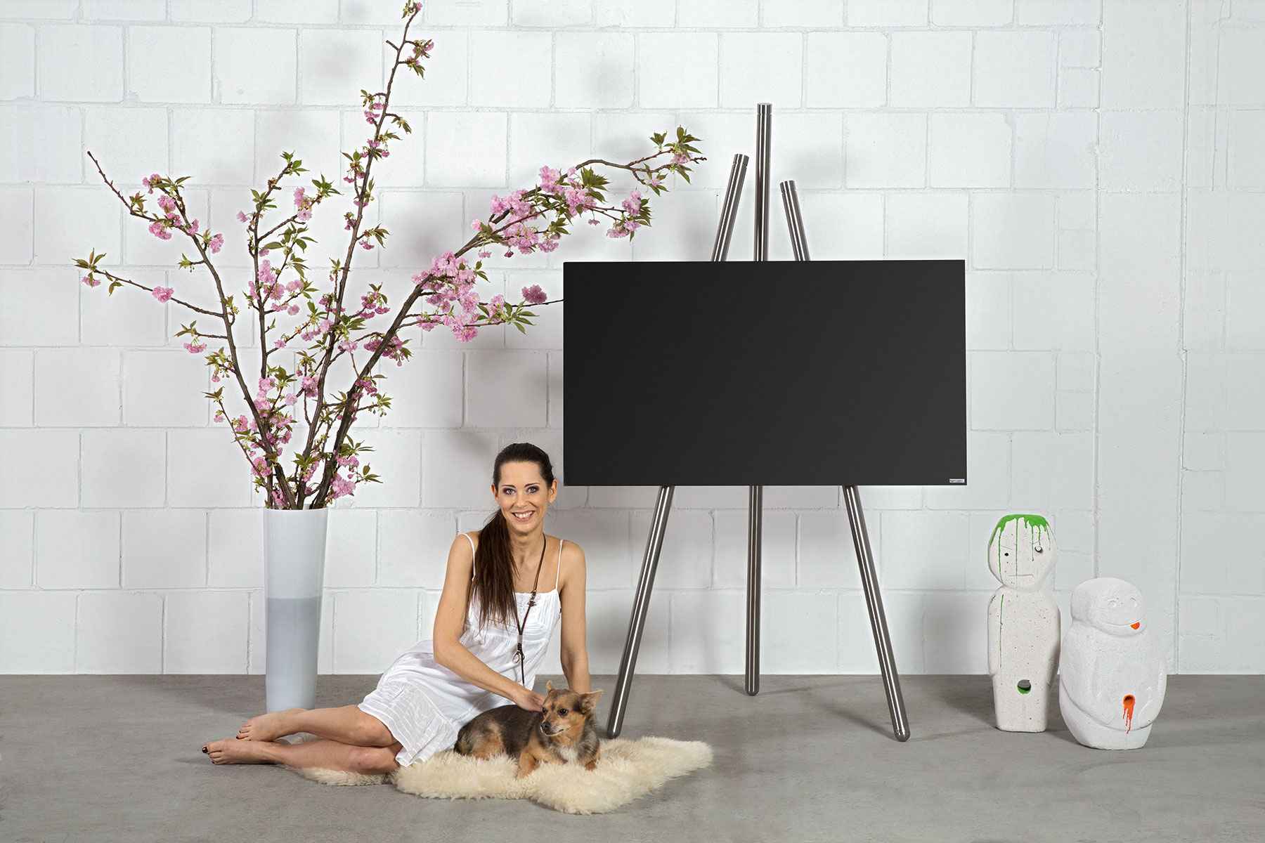 wissmann-130 bester tv ständer luxus design edelstahl staffelei tripod