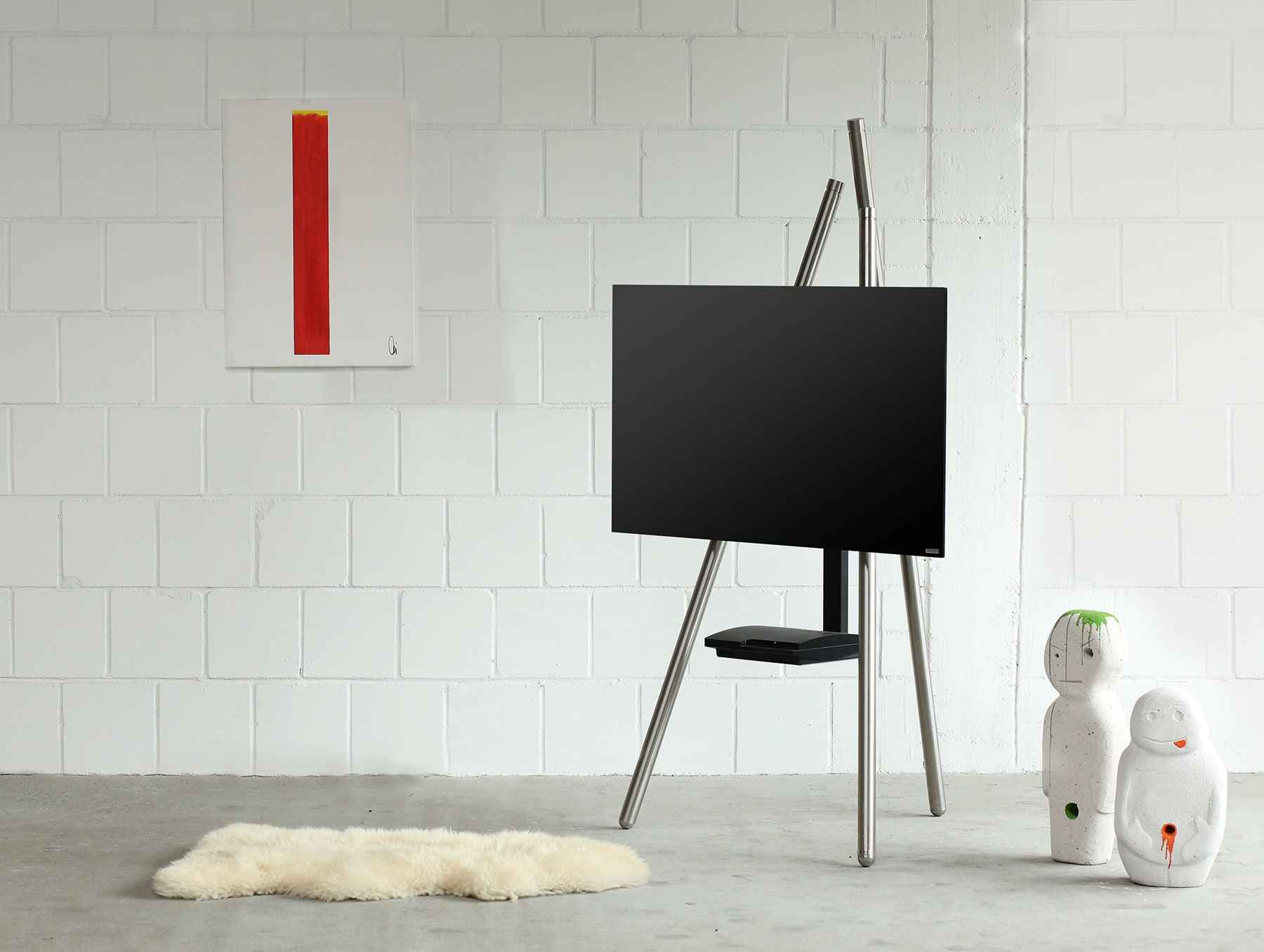 wissmann-130 bester tv ständer luxus design edelstahl staffelei tripod