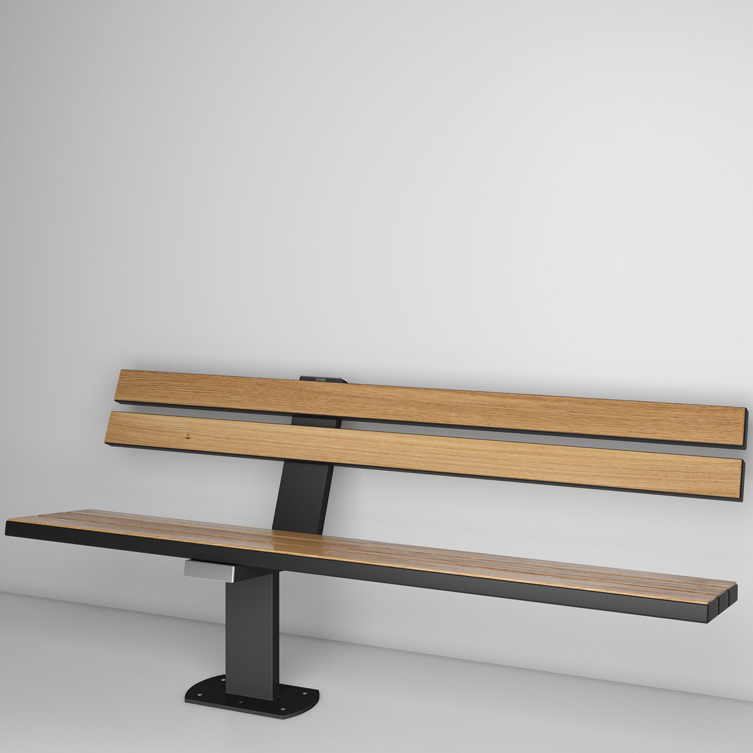 wissmann Sitzbank Parkbank Metall Holz Schwarz Nachhaltig Design Modern