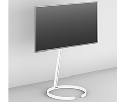 TV Ständer Halter Satandfuß weiss Design rund