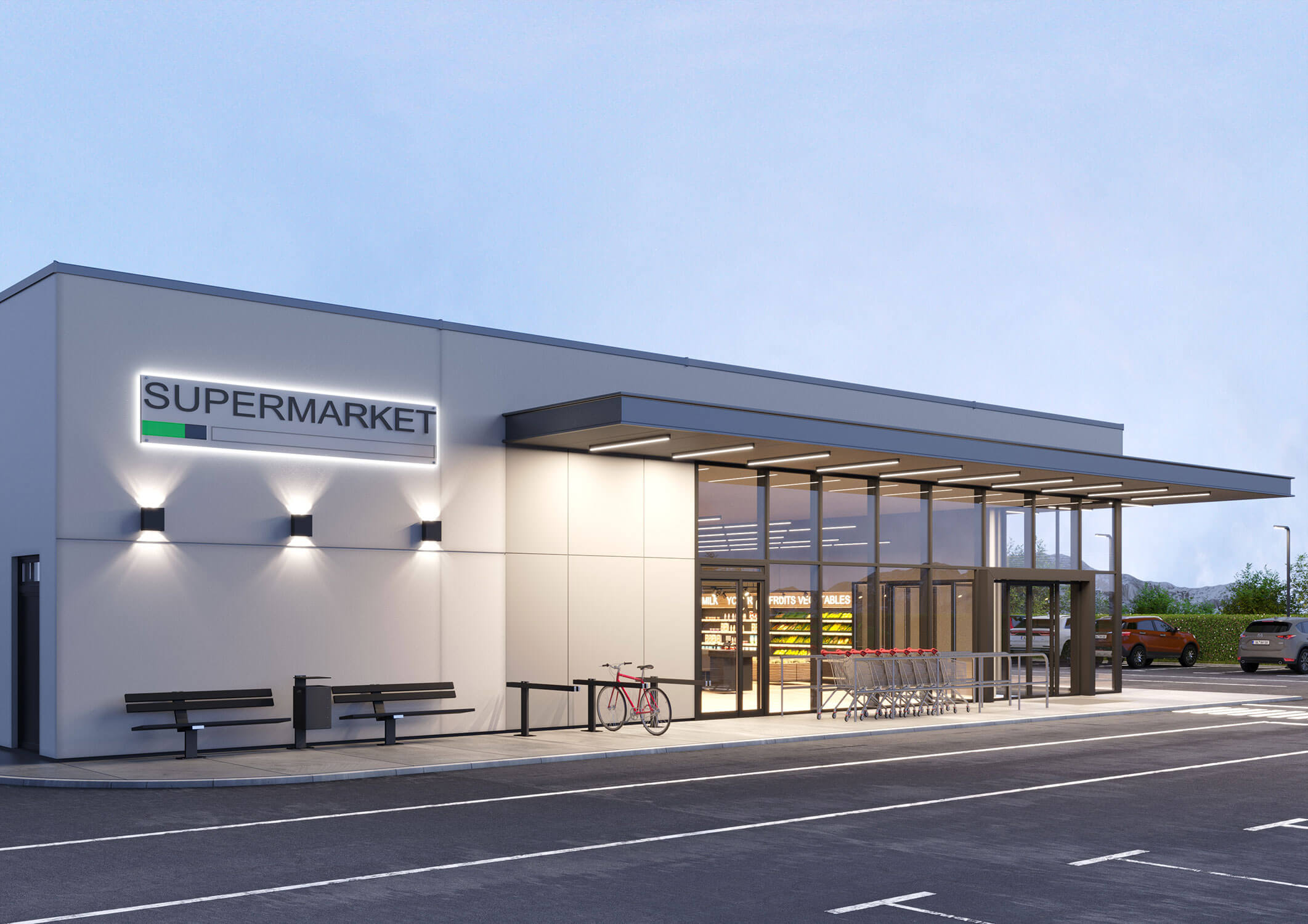 wissmann Sitzbank Parkbank Metall Nachhaltig Design Modern Einkaufszentrum Supermarkt