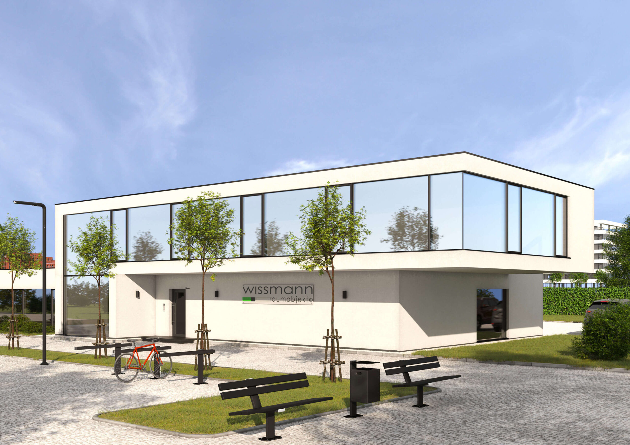 wissmann Sitzbank Parkbank Metall Nachhaltig Design Modern Stadtverwaltung öffentliches Gebäude