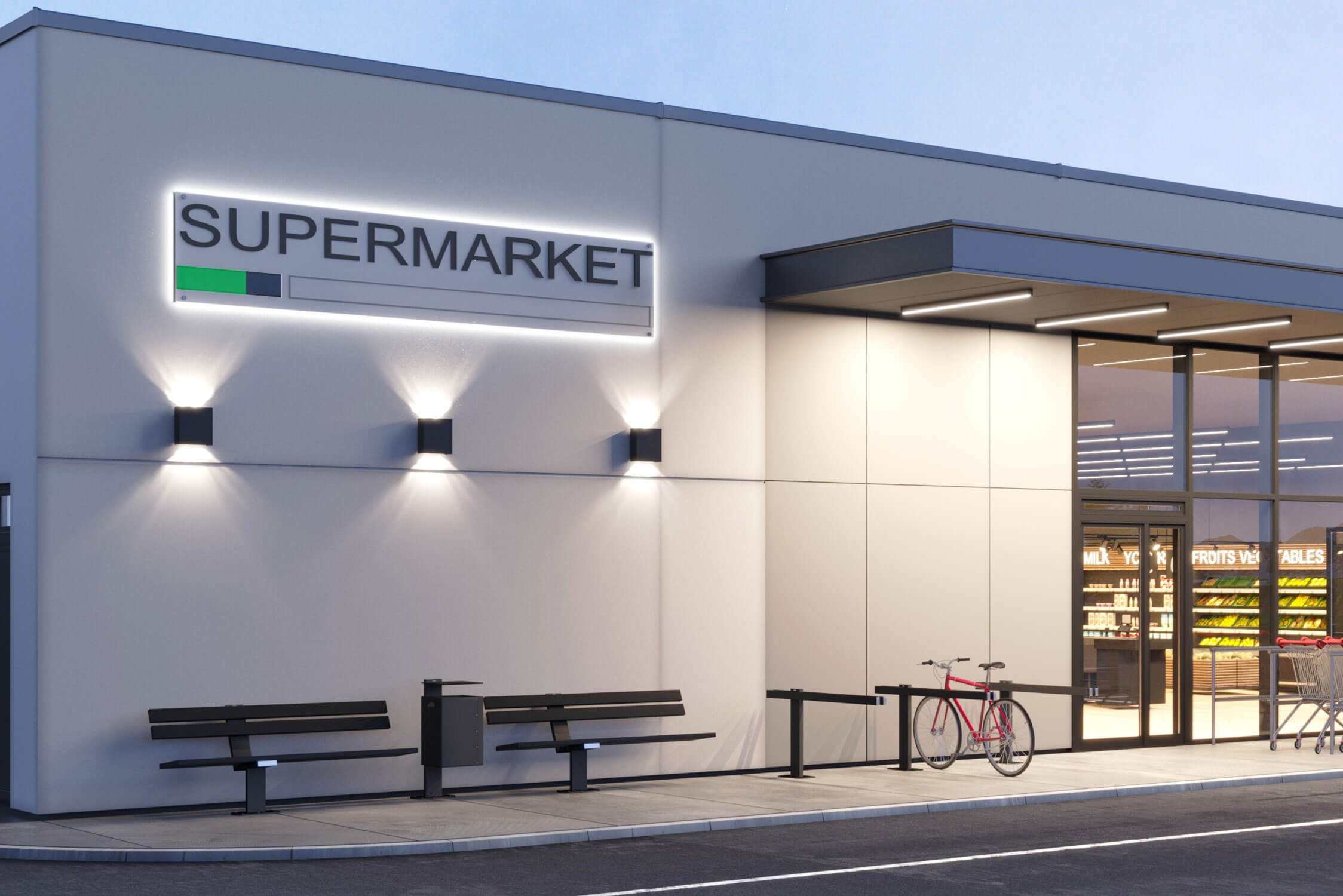 wissmann Sitzbank Parkbank Metall Nachhaltig Design Modern Einkaufszentrum Supermarkt