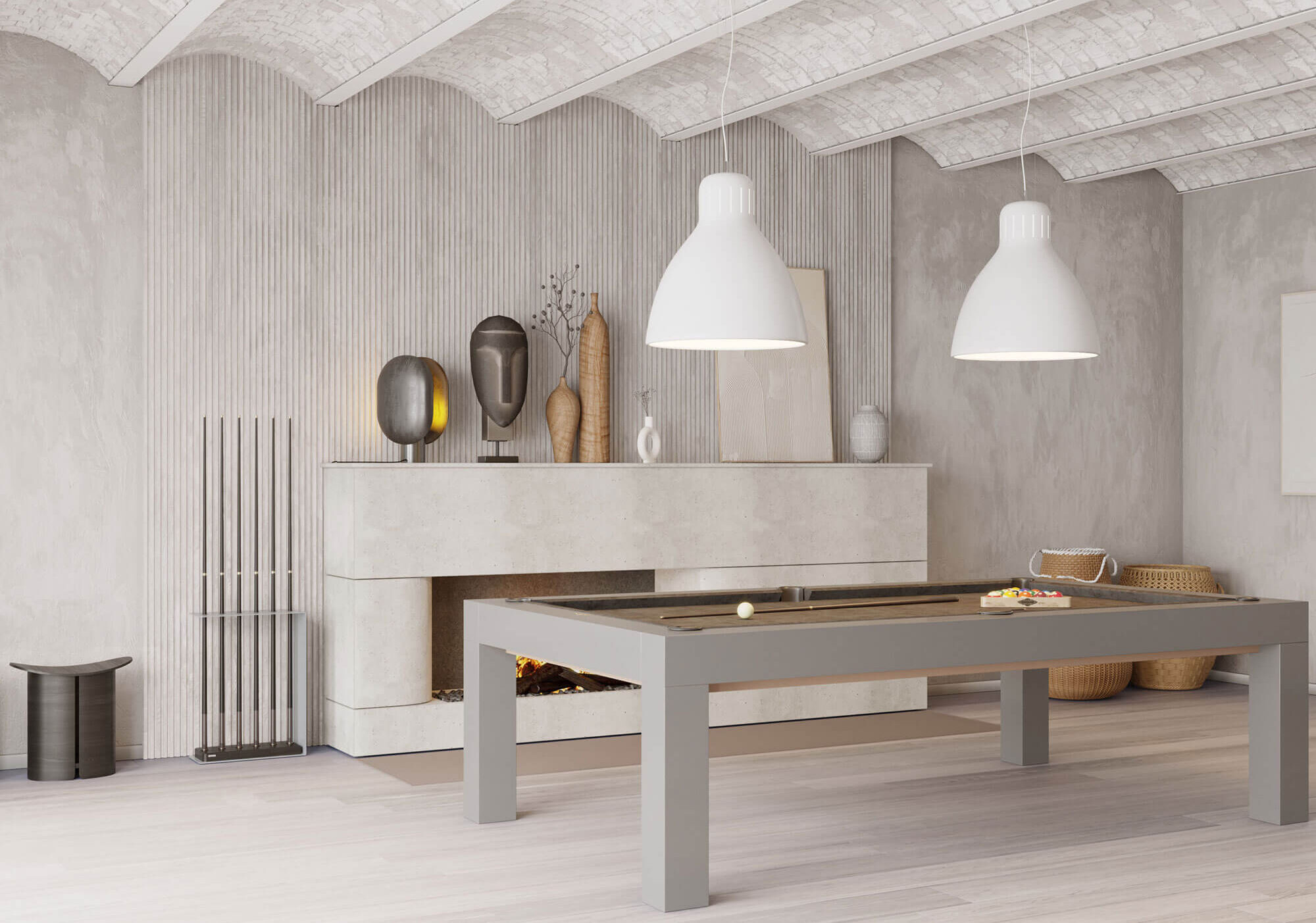 Designer Cue Rack Stand for Snooker, Pool & Billiards – Silver-Grey Oak Finish